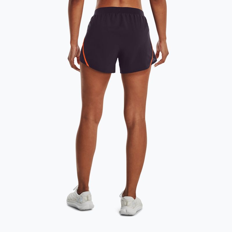 Under Armour Fly By 2.0 pantaloni scurți de alergare pentru femei mov și portocaliu 1350196-541 2