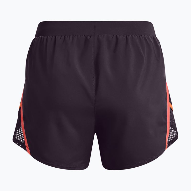 Under Armour Fly By 2.0 pantaloni scurți de alergare pentru femei mov și portocaliu 1350196-541 5