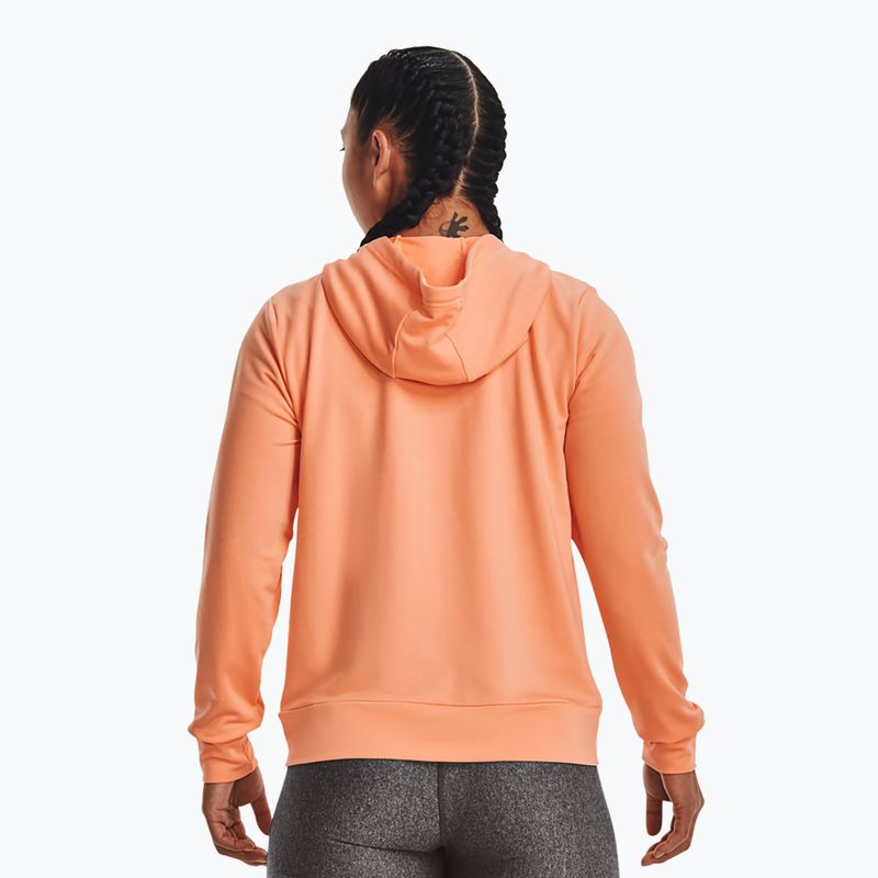 Tricou de antrenament pentru femei Under Armour Rival Terry FZ Hoodie portocaliu 1369853-868 2