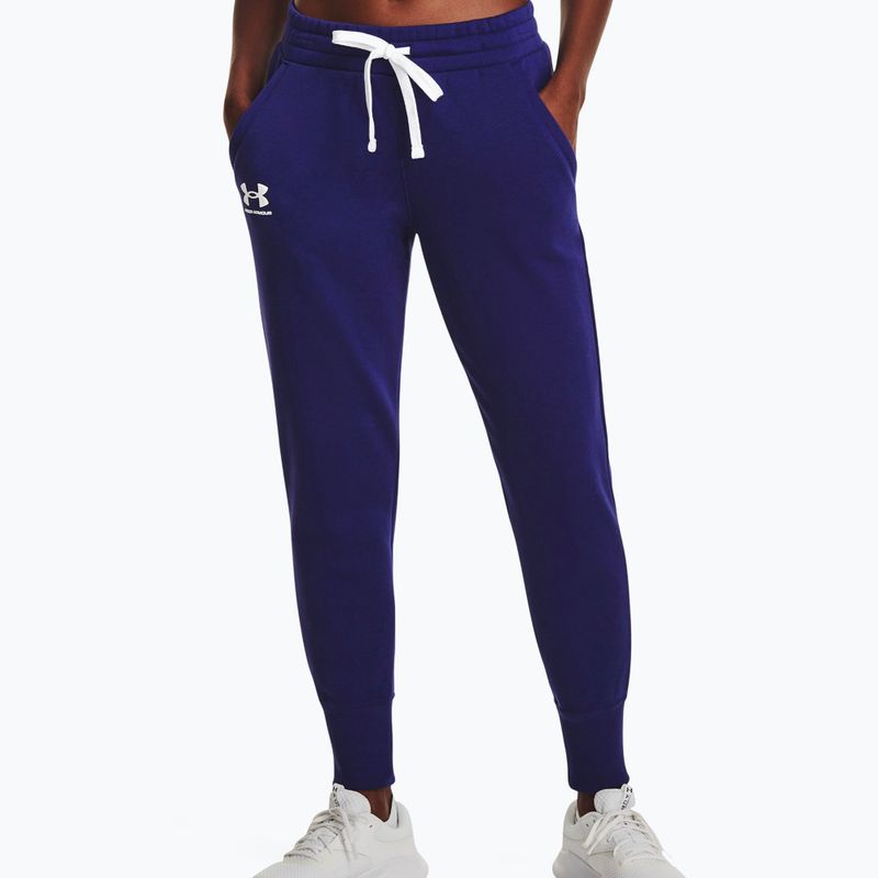 Pantaloni de antrenament pentru femei Under Armour Rival Fleece Joggers albastru marin 1356416