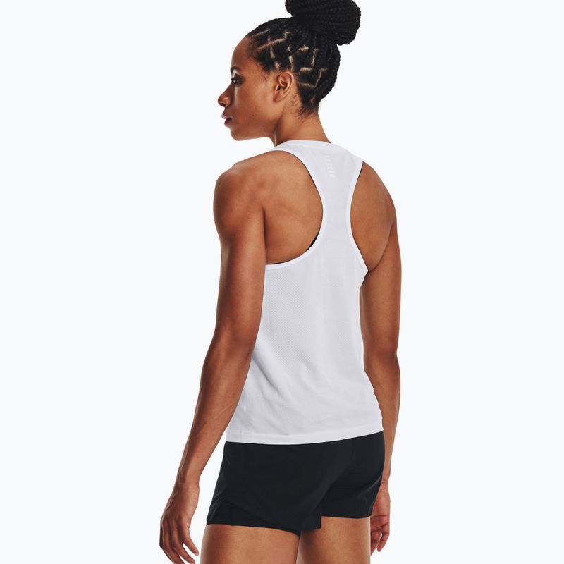 Femeile Under Armour Seamless Stride Singlet tricou de alergare alb 1375697 2