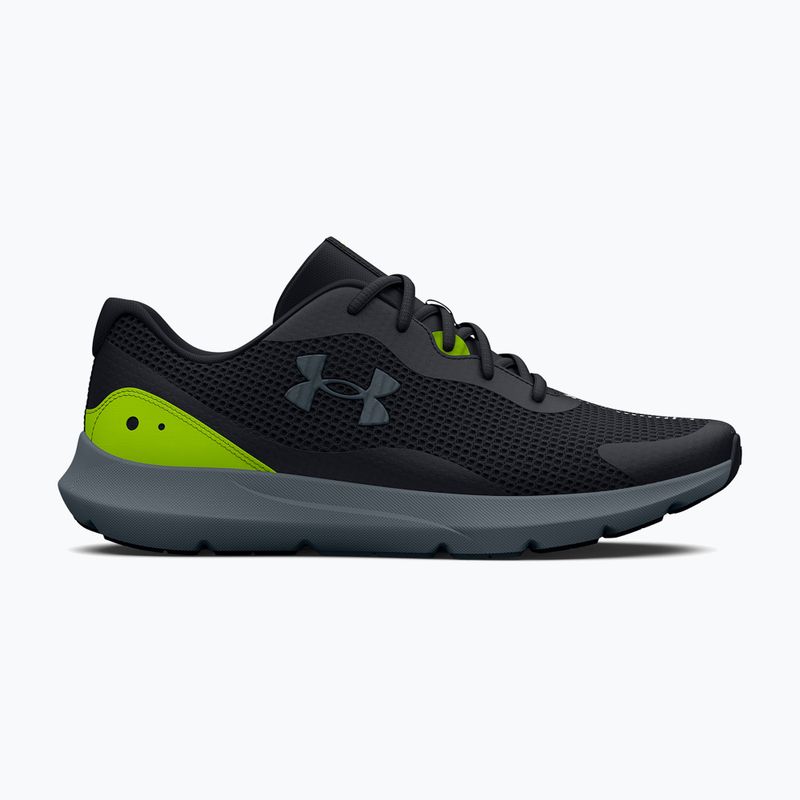 Under Armour Surge 3 pantofi de alergare pentru bărbați negru-verde 3024883 10