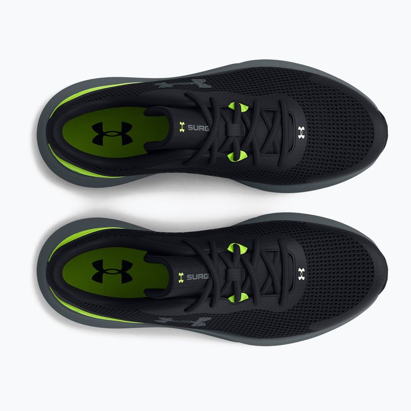 Under Armour Surge 3 pantofi de alergare pentru bărbați negru-verde 3024883 12