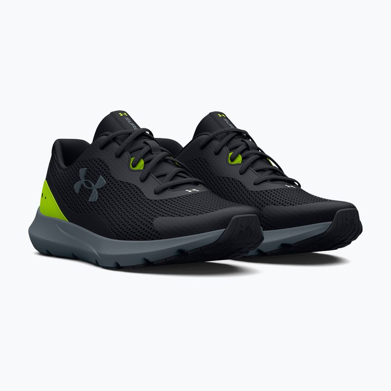 Under Armour Surge 3 pantofi de alergare pentru bărbați negru-verde 3024883 13