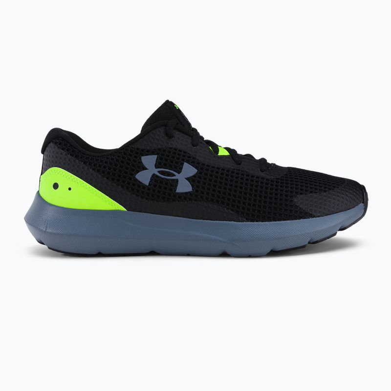 Under Armour Surge 3 pantofi de alergare pentru bărbați negru-verde 3024883 2