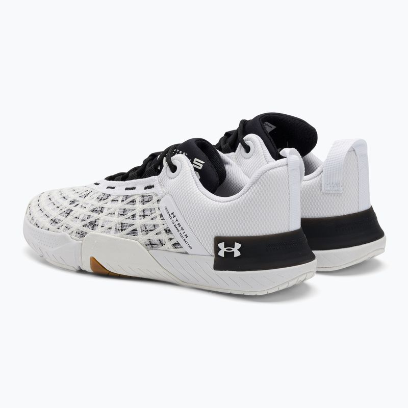 Under Armour Tribase Reign 5 alb/negru/alb bărbați pantofi de antrenament pentru bărbați 3