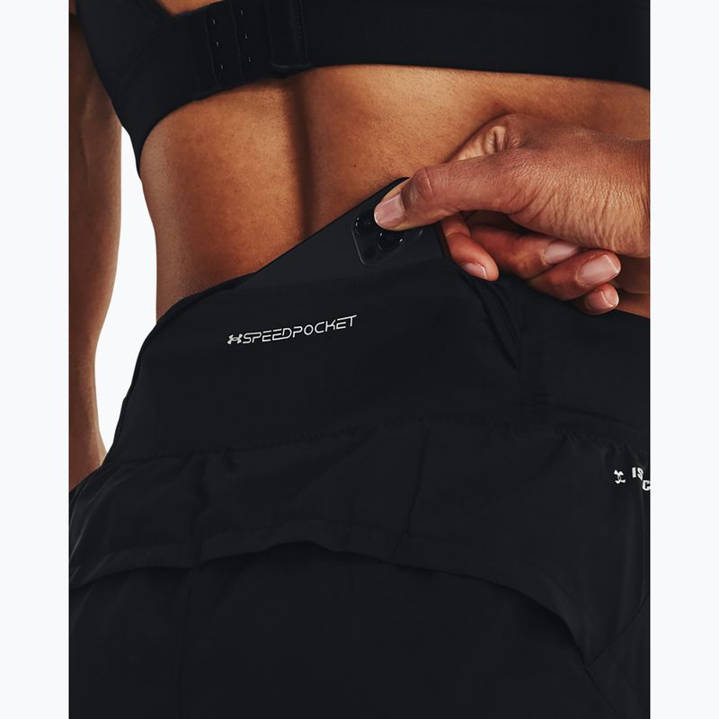 Pantaloni scurți de alergare pentru femei Under Armour Launch Pro 2IN1 black / black / reflective 5