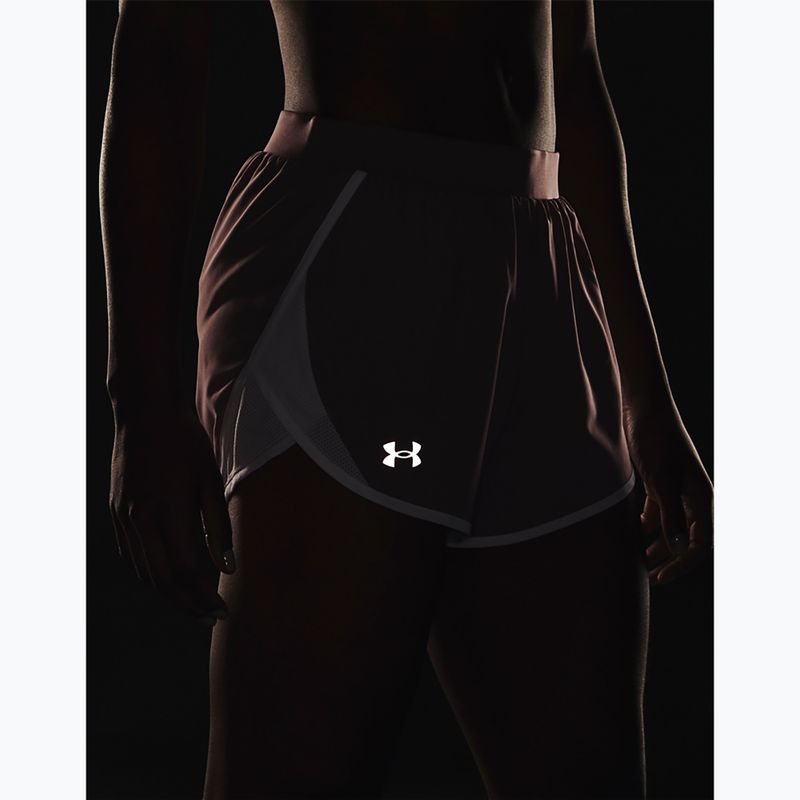 Pantaloni scurți de alergare Under Armour Fly By 2.0 pentru femei, roz și alb 1350196-697 4