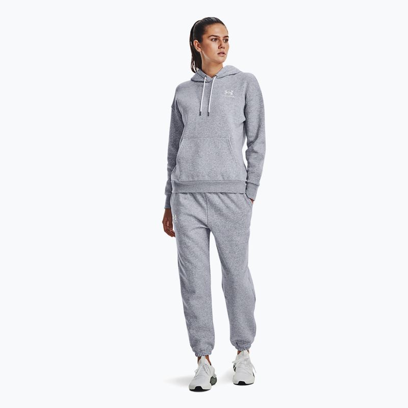 Pantaloni de antrenament pentru femei Under Armour Essential Fleece Joggers mod gray light heather/white 2