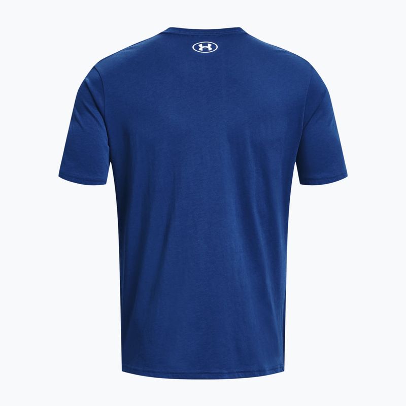 Tricou de antrenament Under Armour Sportstyle Logo SS pentru bărbați, albastru 1329590-471 6