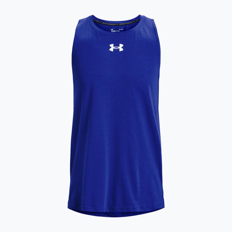 Under Armour Baseline Cotton Tank tricou de baschet pentru bărbați albastru 1361901 3