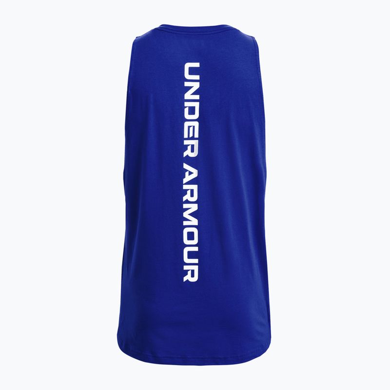 Under Armour Baseline Cotton Tank tricou de baschet pentru bărbați albastru 1361901 4