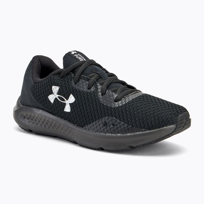 Under Armour Charged Pursuit 3 pantofi de alergare pentru femei negru/negru/argint metalic