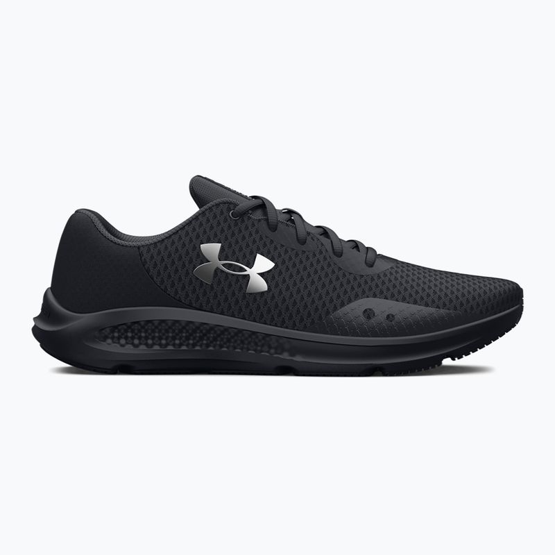 Under Armour Charged Pursuit 3 pantofi de alergare pentru femei negru/negru/argint metalic 8