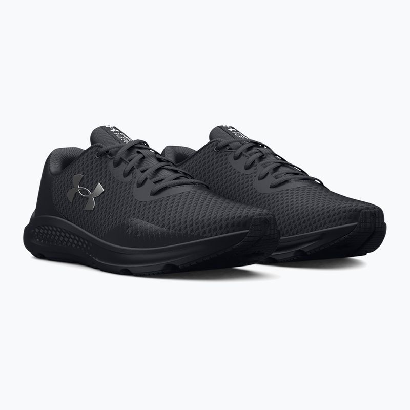 Under Armour Charged Pursuit 3 pantofi de alergare pentru femei negru/negru/argint metalic 10