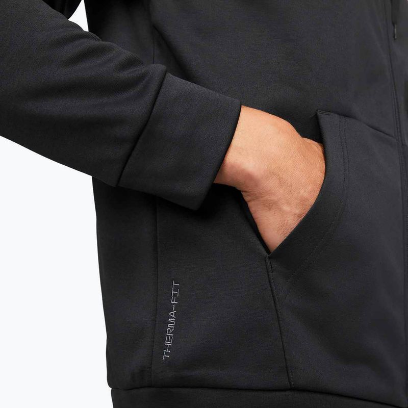 Bluză de antrenament pentru bărbați Nike Therma Fit Full-Zip black/black/white 5