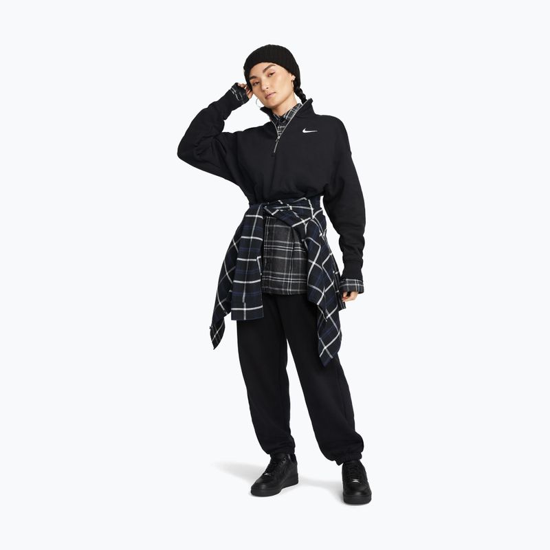 Bluză pentru femei Nike Sportswear Phoenix Fleece 1/2 Zip Cropped black/sail 2