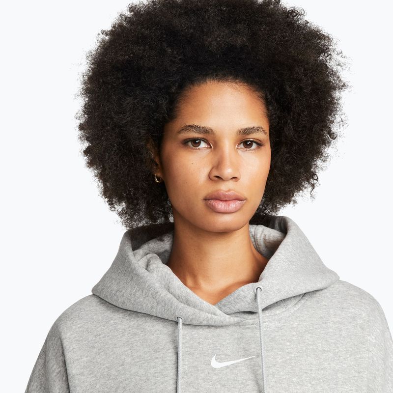 Bluză pentru femei Nike Sportswear Phoenix Fleece Oversized dark grey heather/sail 5