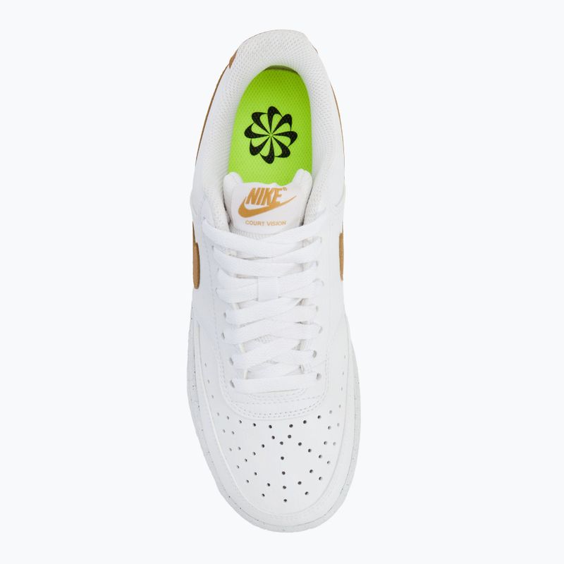 Încălțăminte pentru femei Nike Court Vision Low Next Nature white/metallic gold 5