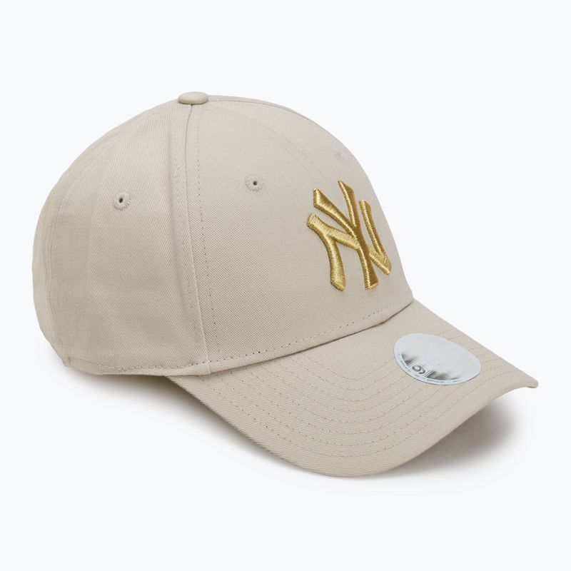 Femei New Era Metallic Logo 9Forty New York Yankees baseball cap bej deschis