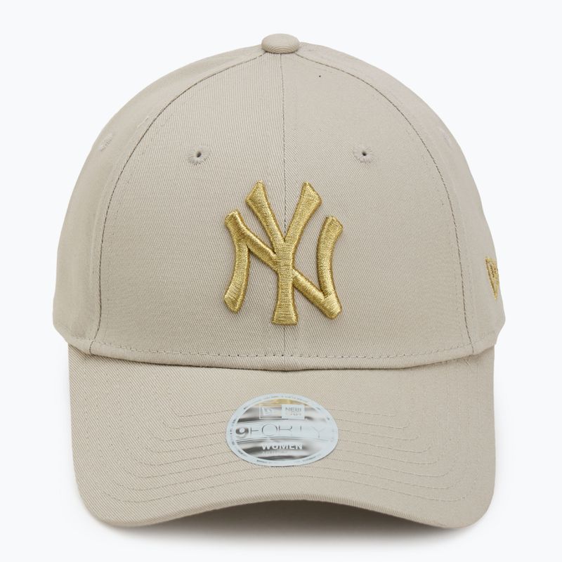 Femei New Era Metallic Logo 9Forty New York Yankees baseball cap bej deschis 2