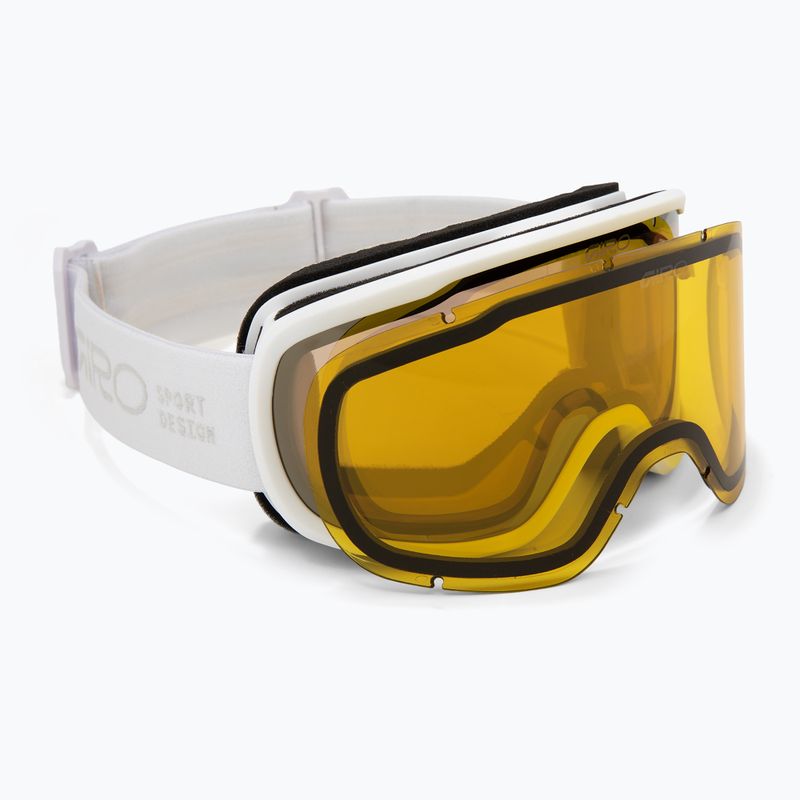 Ochelari de schi pentru femei Giro Moxie white stacked/amber gold/yellow