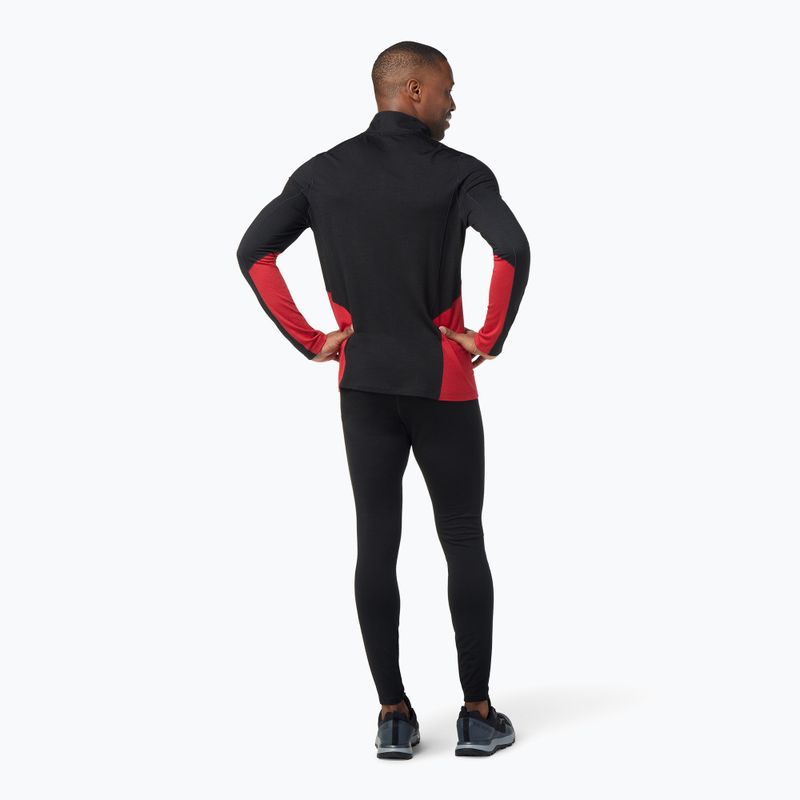 Bluză termică pentru bărbați Smartwool Merino Sport 1/4 Zip black/rythmic red 6
