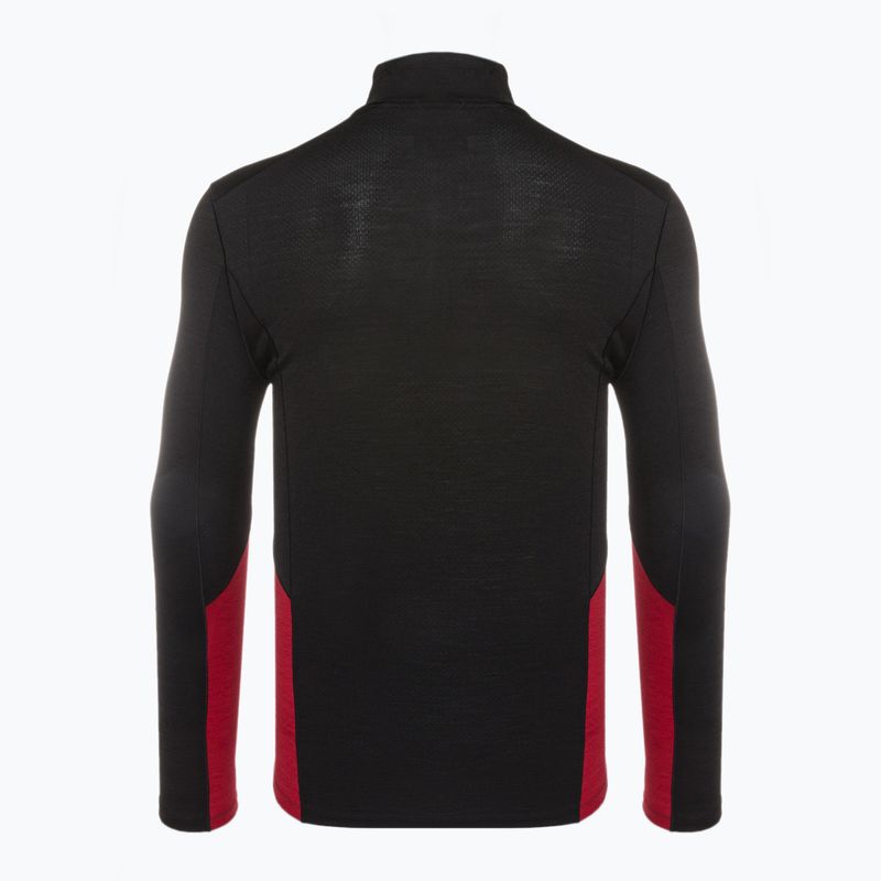 Bluză termică pentru bărbați Smartwool Merino Sport 1/4 Zip black/rythmic red 2
