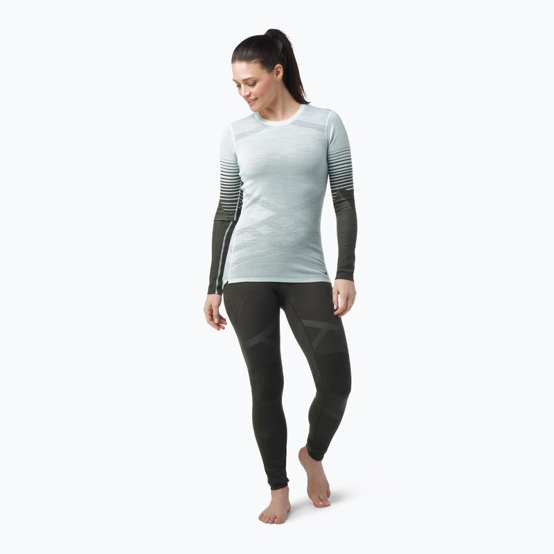 Bluză termică pentru femei Smartwool Intraknit Thermal Merino Base Layer Pattern Crew aqua 2