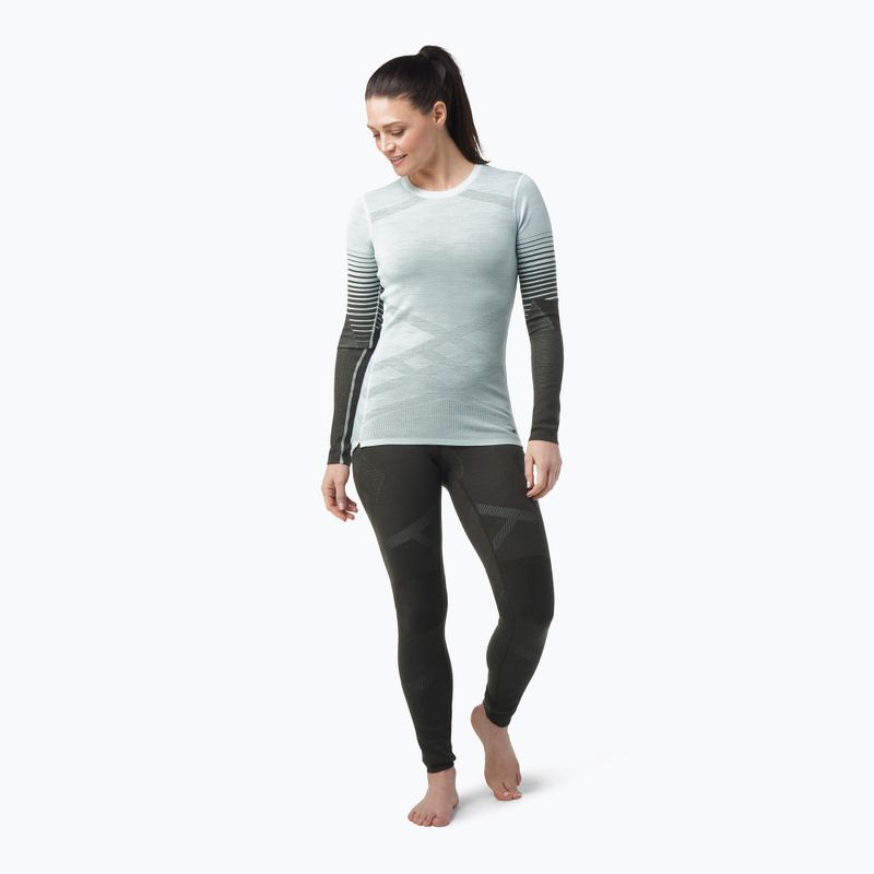 Tricou termic pentru femei Smartwool Intraknit Thermal Merino Merino Base Layer Pattern Crew turquoise 16412 2