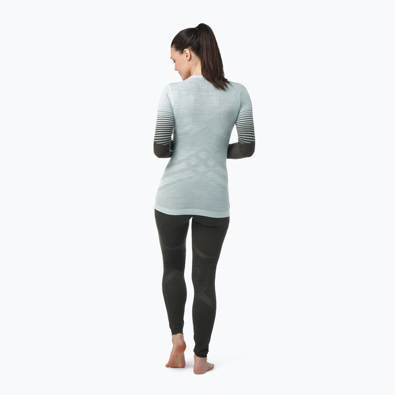 Bluză termică pentru femei Smartwool Intraknit Thermal Merino Base Layer Pattern Crew aqua 3