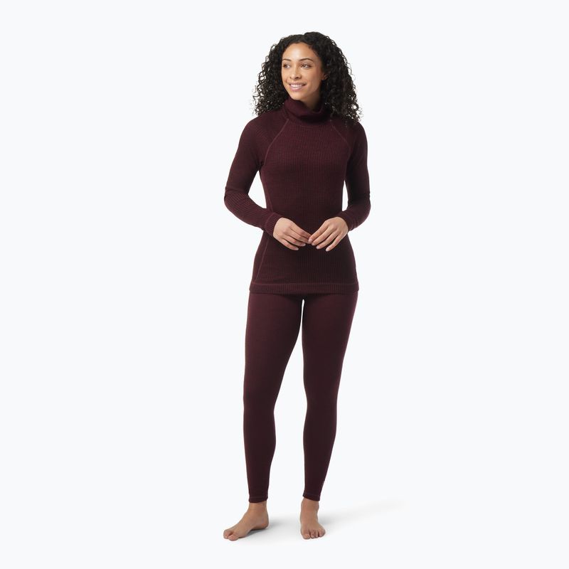 Bluză termică damă Smartwool Thermal Merino Rib Turtleneck black cherry heather 5