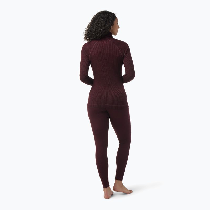 Bluză termică damă Smartwool Thermal Merino Rib Turtleneck black cherry heather 6