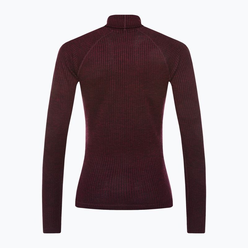 Bluză termică damă Smartwool Thermal Merino Rib Turtleneck black cherry heather 2