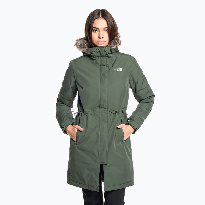 Geacă cu puf pentru femei The North Face Zaneck Parka verde NF0A4M8YNYC1