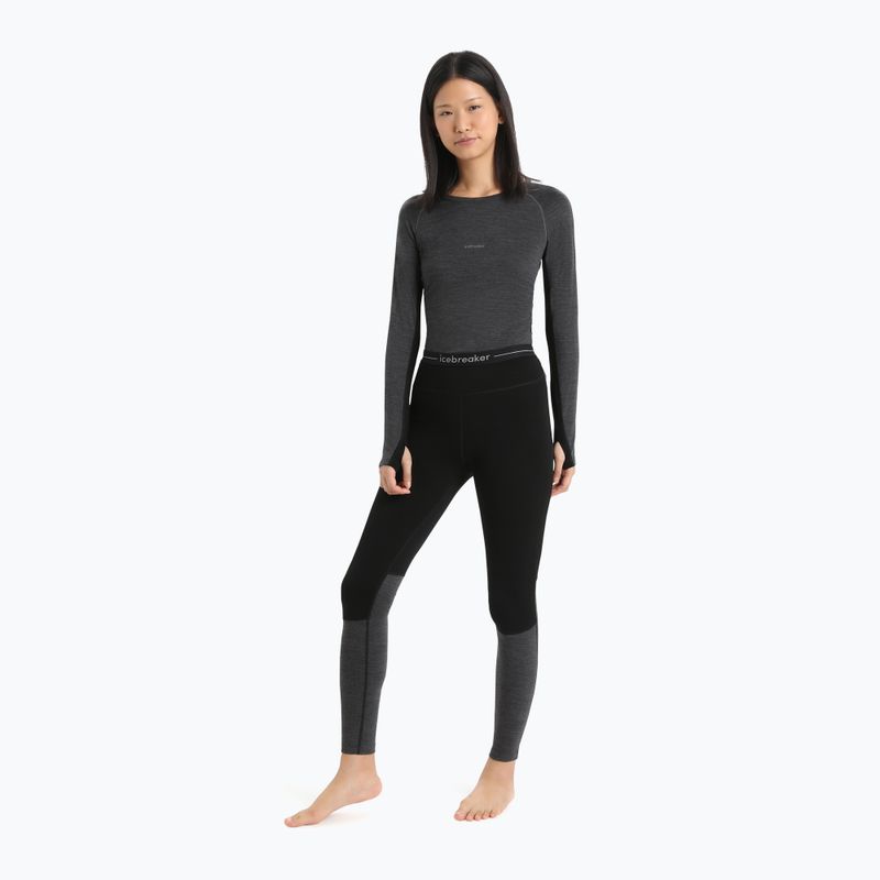 Pantaloni termici pentru femei Icebreaker ZoneKnit 200 001 negru/gri IB0A56HE0911 2