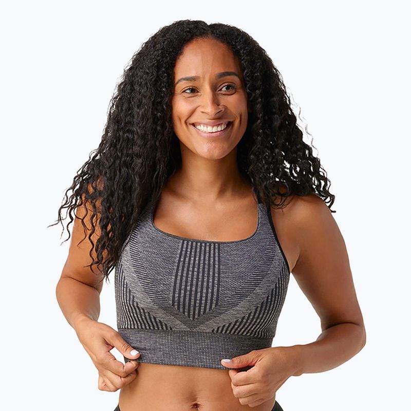 Smartwool Intraknit Strappy sutien termic negru heather