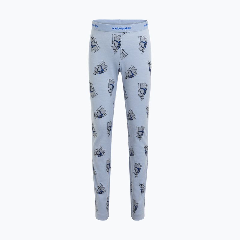 Pantaloni termoactivi pentru copii icebreaker Merino 200 Oasis Bear Tour zinc blue/aop