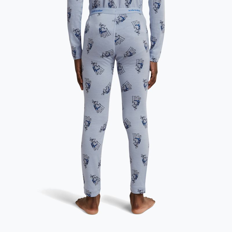 Pantaloni termoactivi pentru copii icebreaker Merino 200 Oasis Bear Tour zinc blue/aop 9