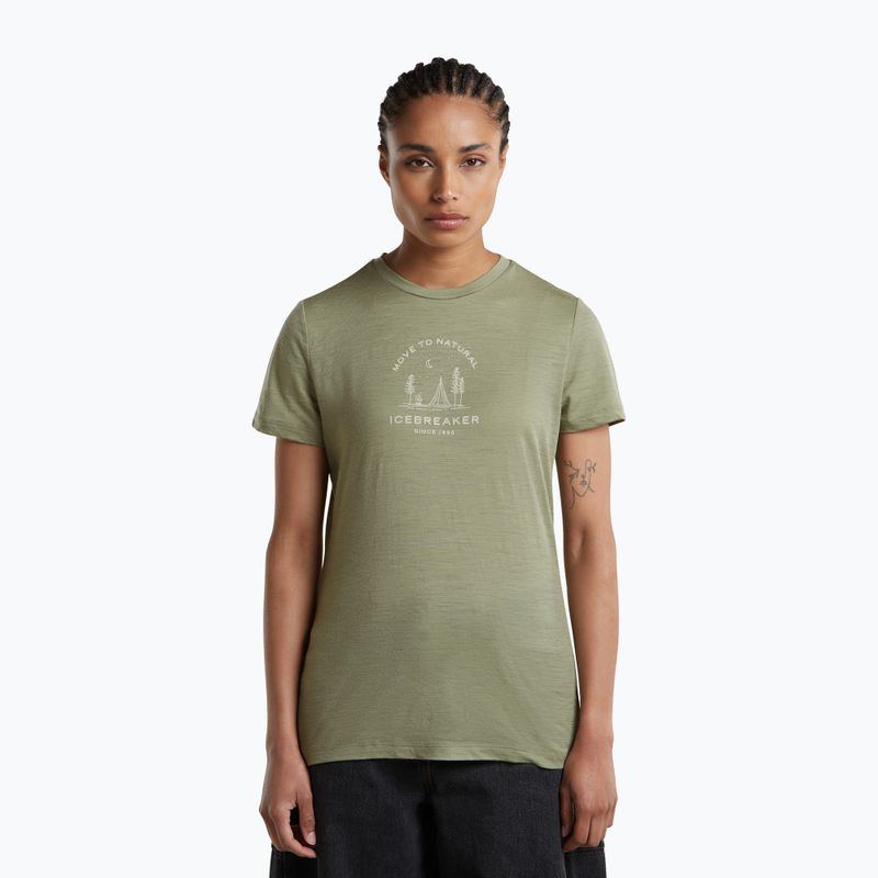 Tricou termoactiv pentru femei Icebreaker Merino 150 Tech Lite Peaceful Pass Lichen