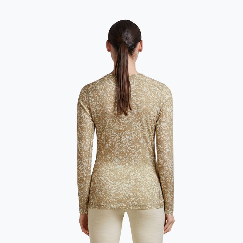 Longsleeve pentru femei icebreaker Merino 200 Oasis Crewe Moss Bloom cumin/undyed/aop 3