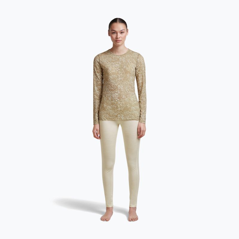 Longsleeve pentru femei icebreaker Merino 200 Oasis Crewe Moss Bloom cumin/undyed/aop 4