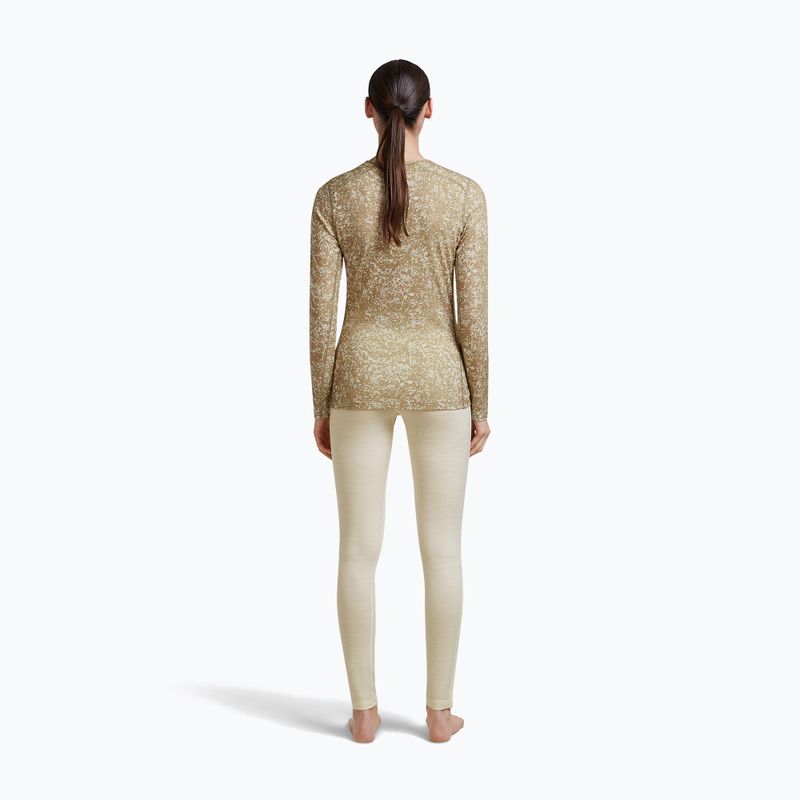 Longsleeve pentru femei icebreaker Merino 200 Oasis Crewe Moss Bloom cumin/undyed/aop 5