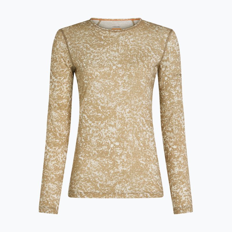 Longsleeve pentru femei icebreaker Merino 200 Oasis Crewe Moss Bloom cumin/undyed/aop 7