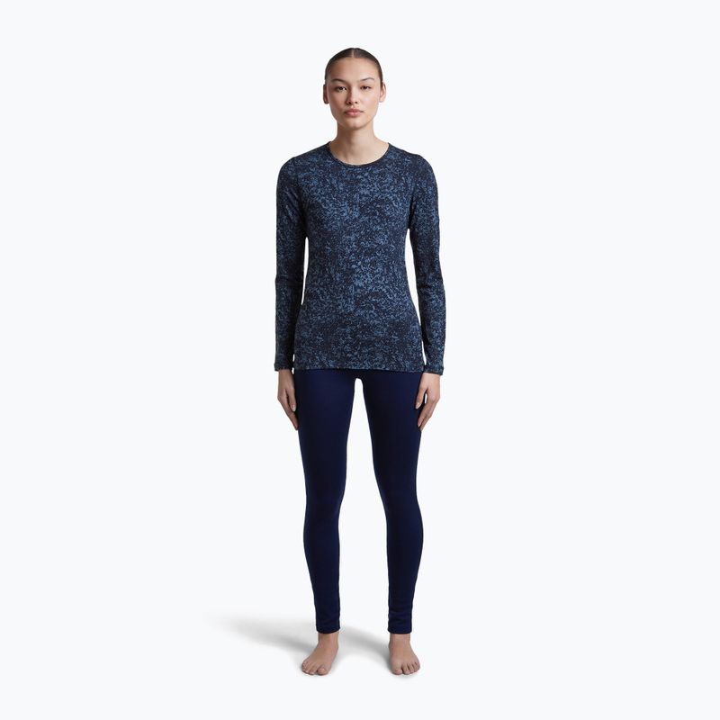 Longsleeve pentru femei icebreaker Merino 200 Oasis Crewe Moss Bloom navy/dawn/aop 2
