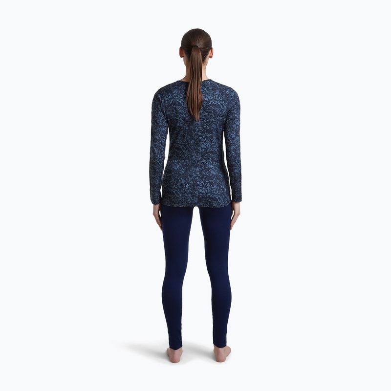 Longsleeve pentru femei icebreaker Merino 200 Oasis Crewe Moss Bloom navy/dawn/aop 4