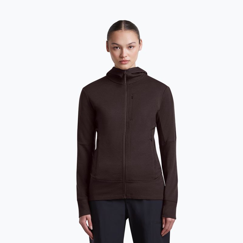 Bluză pentru femei Icebreaker Merino 260 Quantum IV LS Zip Hoodie bittersweet