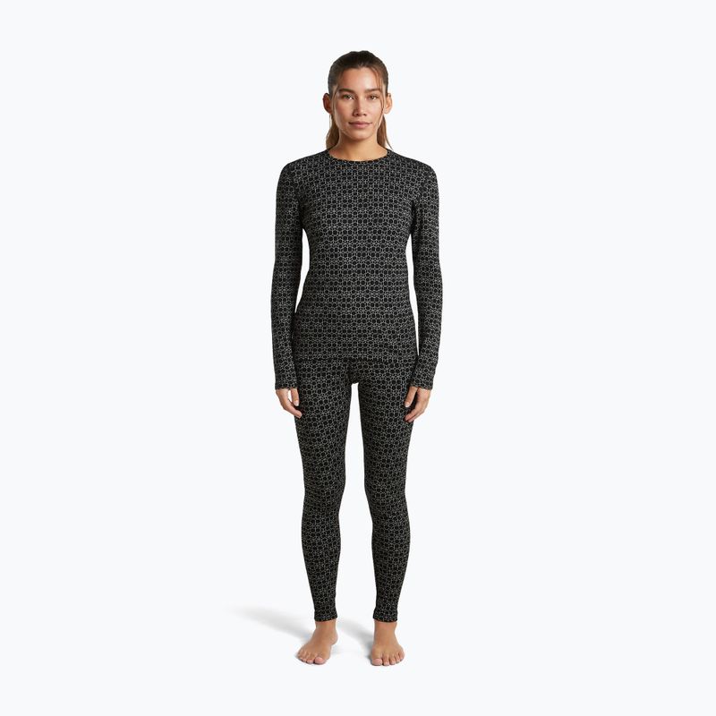 Bluză termoactivă pentru femei Icebreaker Merino 260 Tech Vertex Crewe Black/Snow 2