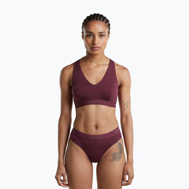 Sutien termoactiv icebreaker Merino 125 Cool-Lite Sprite Racerback dark berry 2