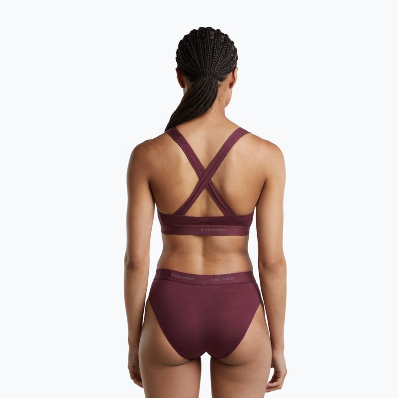 Sutien termoactiv icebreaker Merino 125 Cool-Lite Sprite Racerback dark berry 4
